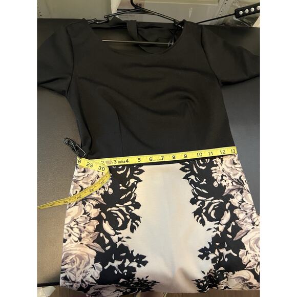 Lauren Conrad Size 6 Polyester Black & Pink floral Fit And Flare Cocktail Dress - Picture 9 of 10